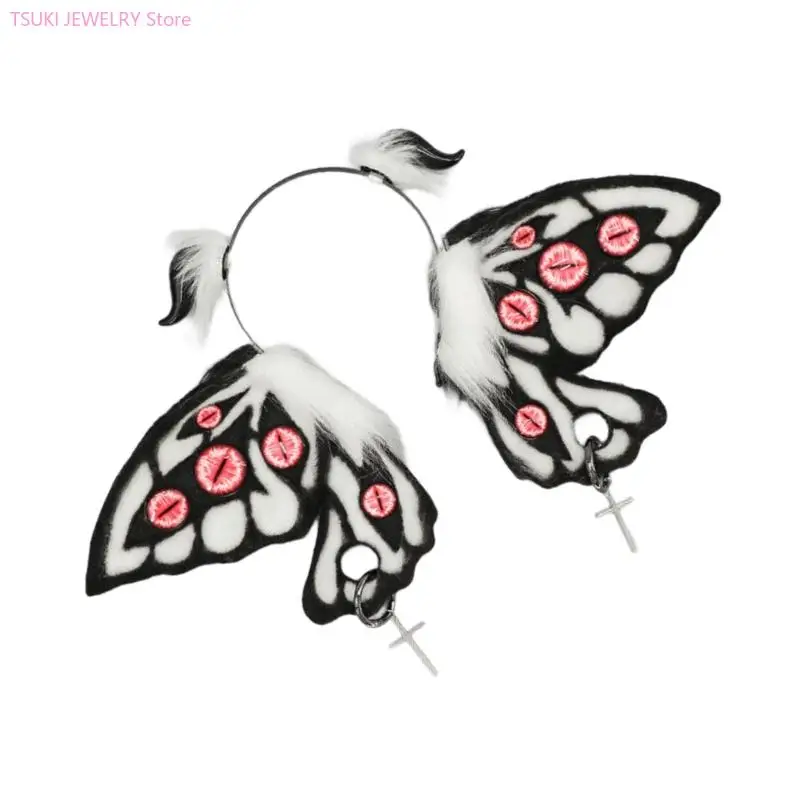 62KE Dark Series Teufelsohr-Haarband, Halloween-Maid-Haarband, Rollenspiel-Charakter-Haarband, Kostümzubehör, Kopfbedeckung