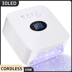 Lámpara Led Uv para secado de esmalte de Gel, recargable, para manicura, con Sensor automático, inalámbrico, equipo y herramientas