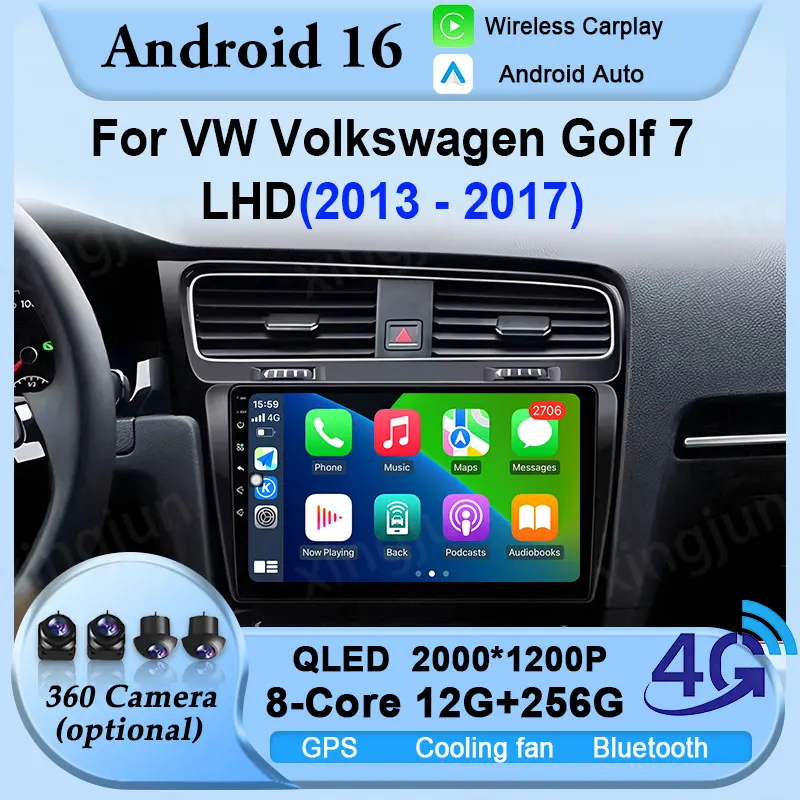 

Touch Screen Car Radio For VW Volkswagen Golf 7 2013 2014 2015 2016 2017 LHD Player 2 Din Android 16 Auto 4G Carplay Multimedia