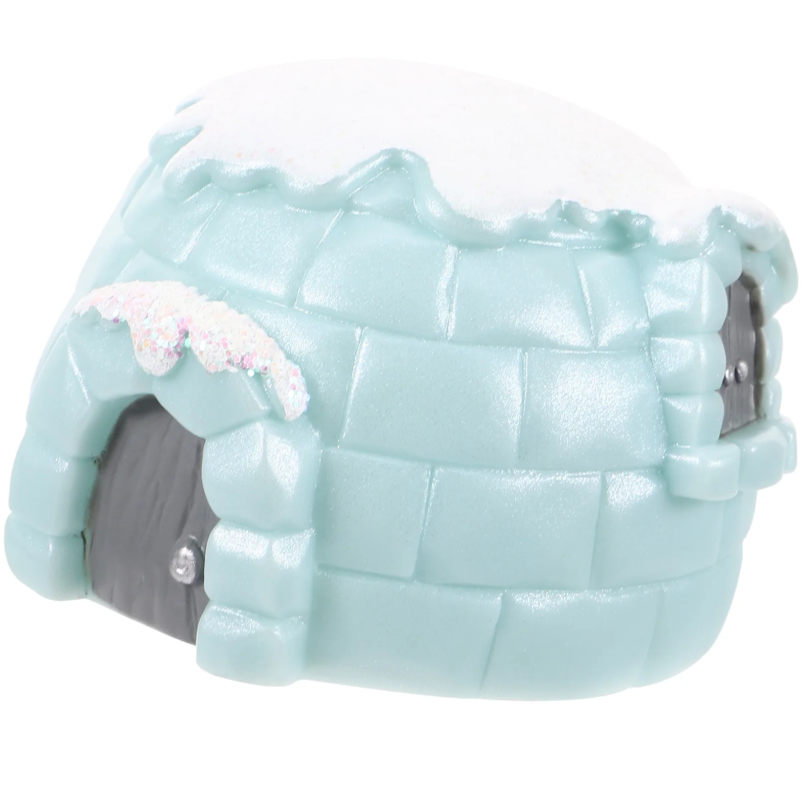 

Igloo naments Ice House Decor Children Figurines Mini Toys White Light Operated Plastic Material Christmas Scene Props