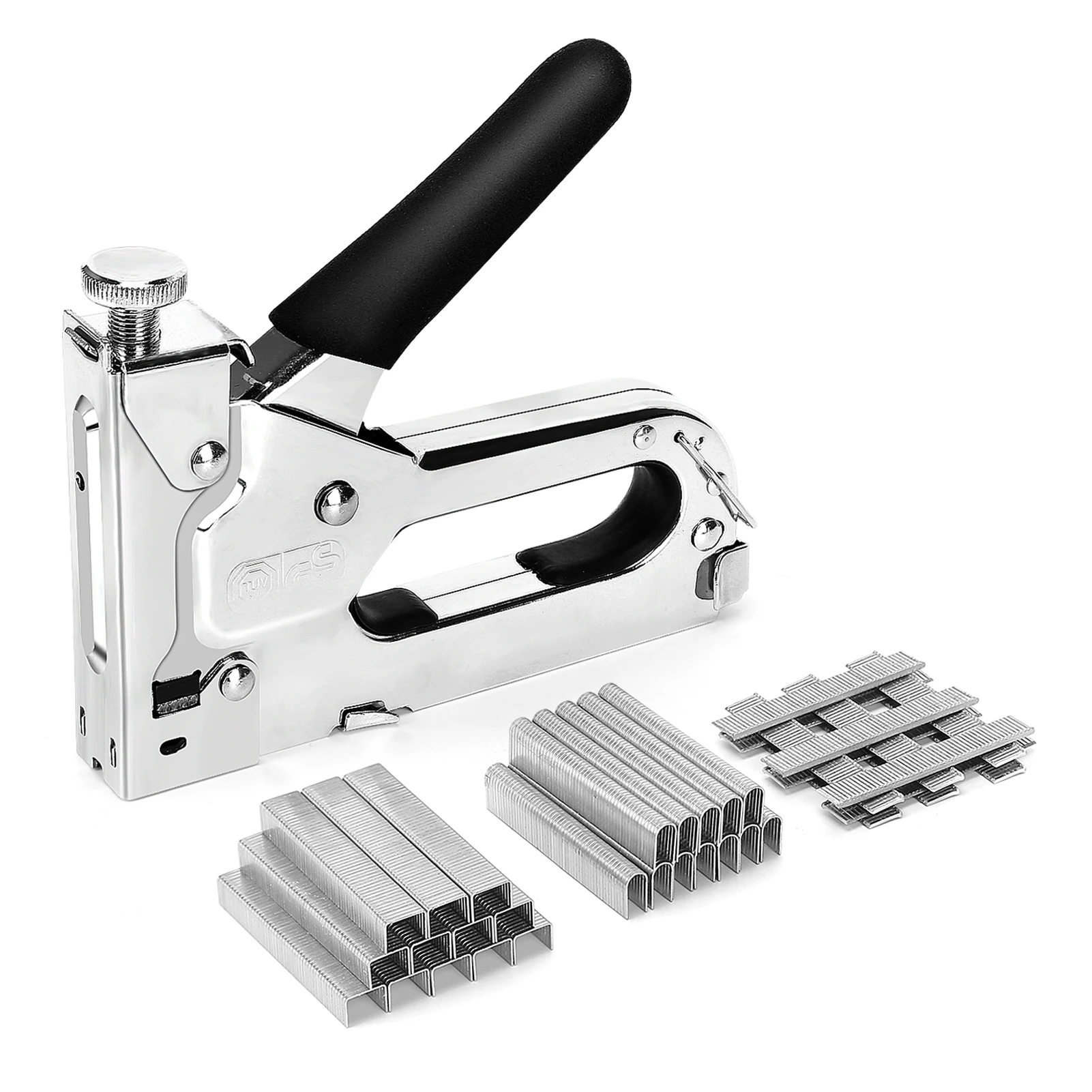 3 In 1 Heavy Duty Staple Gun Kit With 300 Staples, Upholstery Stapler For Fixing Material, Decoration, Carpentry, Furniture