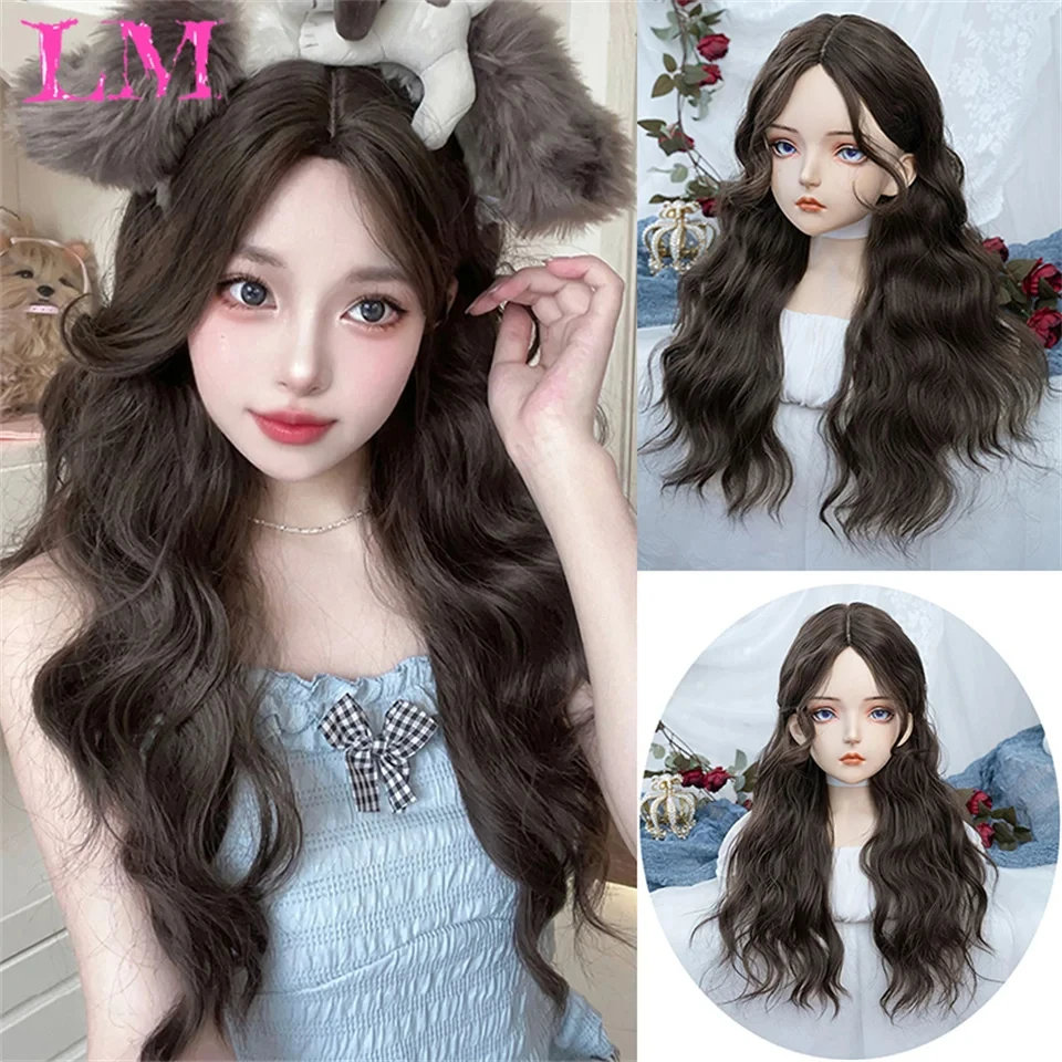 

LM Long Straight Synthetic Light Brown Wigs With Bang For Women Heat-Resistant Daily Use Hair Hot Sell Wholesale Wigs