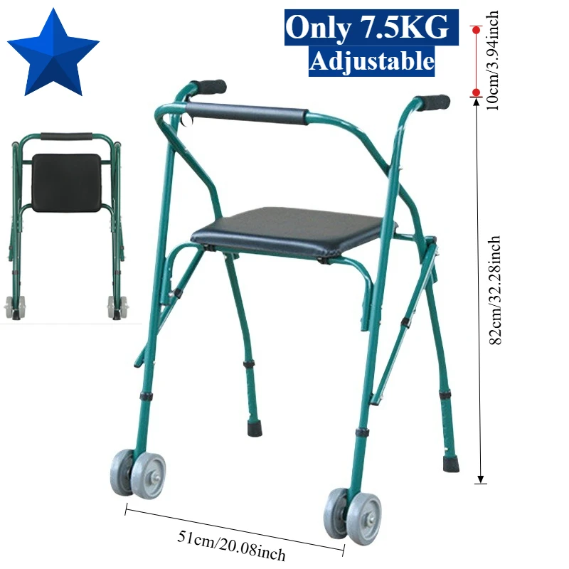 

Elderly Walker with Seat with Wheel Rehabilitation Medical Apparatus Wheelchair Walkers