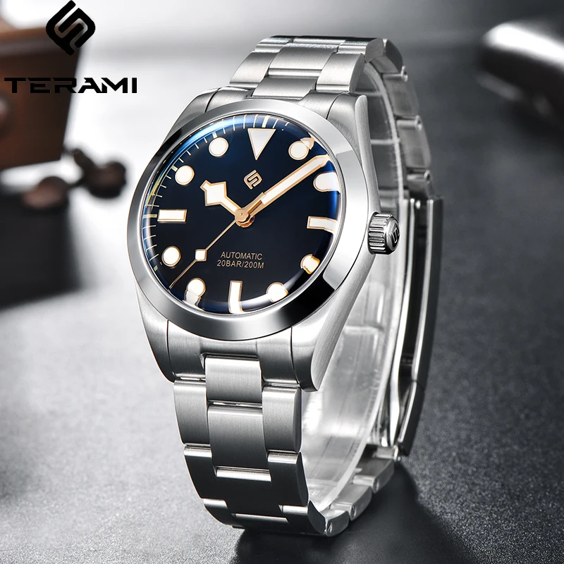 TERAMI NEW Fashion Vintage Explore Series Automatic Mechanical Watches for Men Luxury NH35 Sapphire Crystal Wristwatches HD Lume