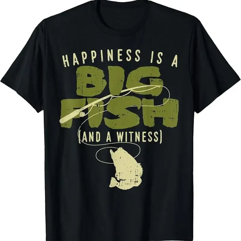 T-shirt Happiness Fish Witness Big Fishing pour pêcheur