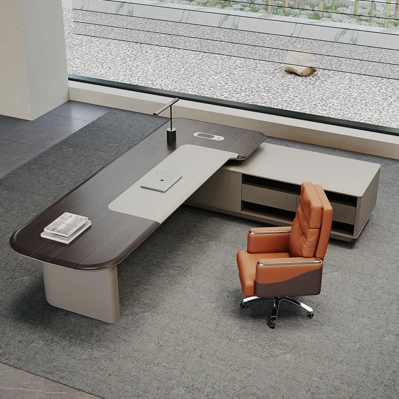 

High Quality Boss Desk Light Luxury Storage Designer Chinese Reception Computer Desks Unique Escritorio Oficina Office Furniture