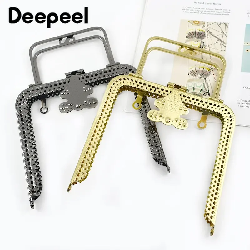 1Pc Deepeel 12*13cm Metal Bags Handle Bag Sewing Brackets Purse Frame Handles Handbag  Kiss Clasps Wallet Hardware Accessories