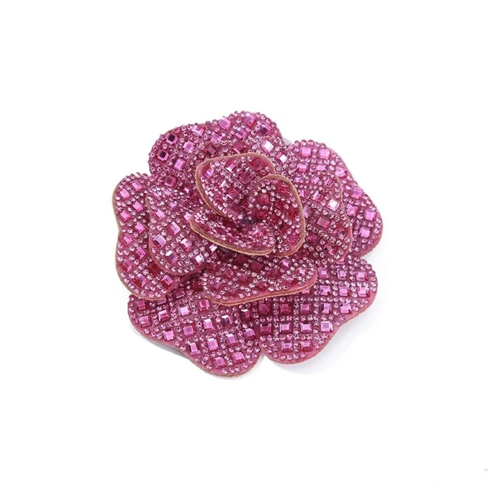 3D Design Rhinestone Flower Patches DIY Craft Embellishment Badge Flower Brooch Patches Self-Adhesive Corsage Style