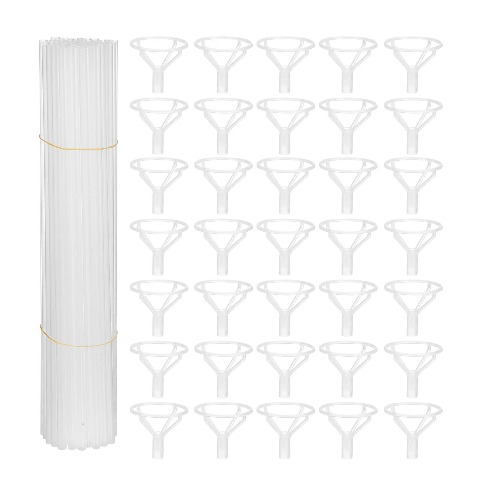 

50pcs Balloon Rod Holder Sticks Plastic Floor Support for Birthday Party Decoration Reusable Fits Latex Foil Balloons