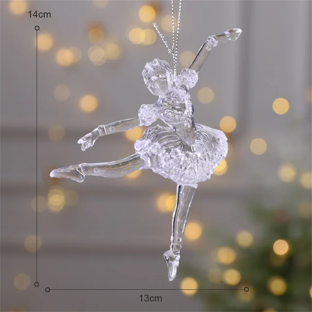 Christmas Tree Pendant Clear Acrylic Snowflake Icicle Wreath Hanging Ornaments For Xmas New Year Party Home Decoration Noel Gift