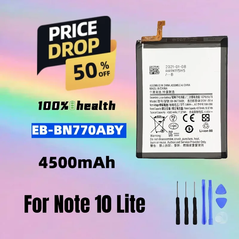

EB-BN770ABY 4500mAh High-capacity Mobile Phone Battery for Samsung Galaxy Note 10 Lite Lithium Rechargeable Battery