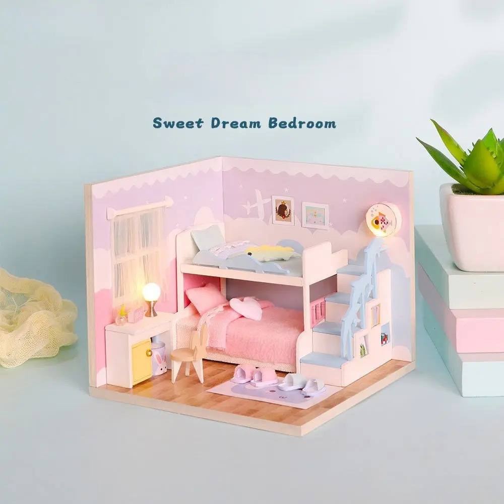 

Brand New Wooden DIY Dollhouse Playhouse Set - Handmade Parent-Child Assembly Room Scene Model, Kids' Pretend Play Toy