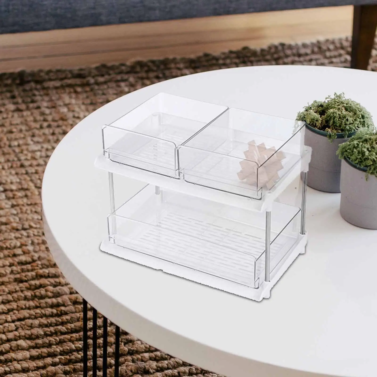 

Detachable Makeup Organizer Desk Organizer Transparent Desk Organizer with