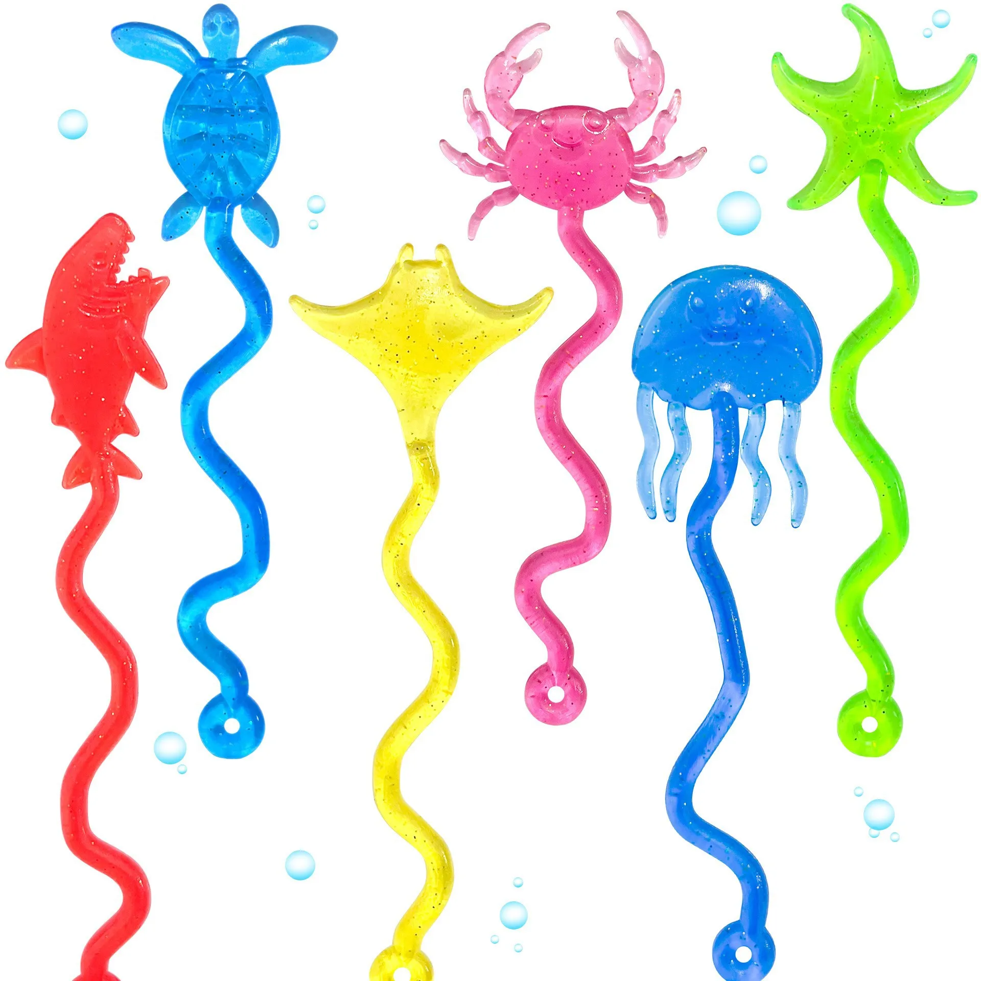 5-20PCS Sticky Marine Animal Climbing Wall Telescopic Stress Relief Toy Decompression Toy Birthday Party Favors
