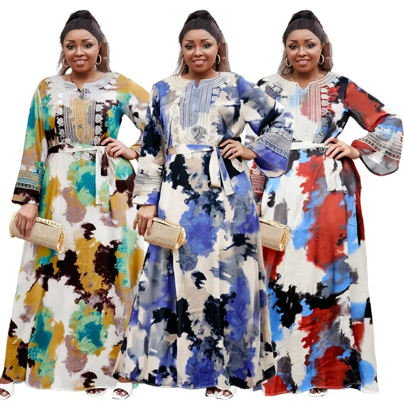 

Customized Customized Plus Size XL-5XL African Dresses for Women Summer Fashion Women Long Sleeve V-neck Maxi Dress Outfits Das
