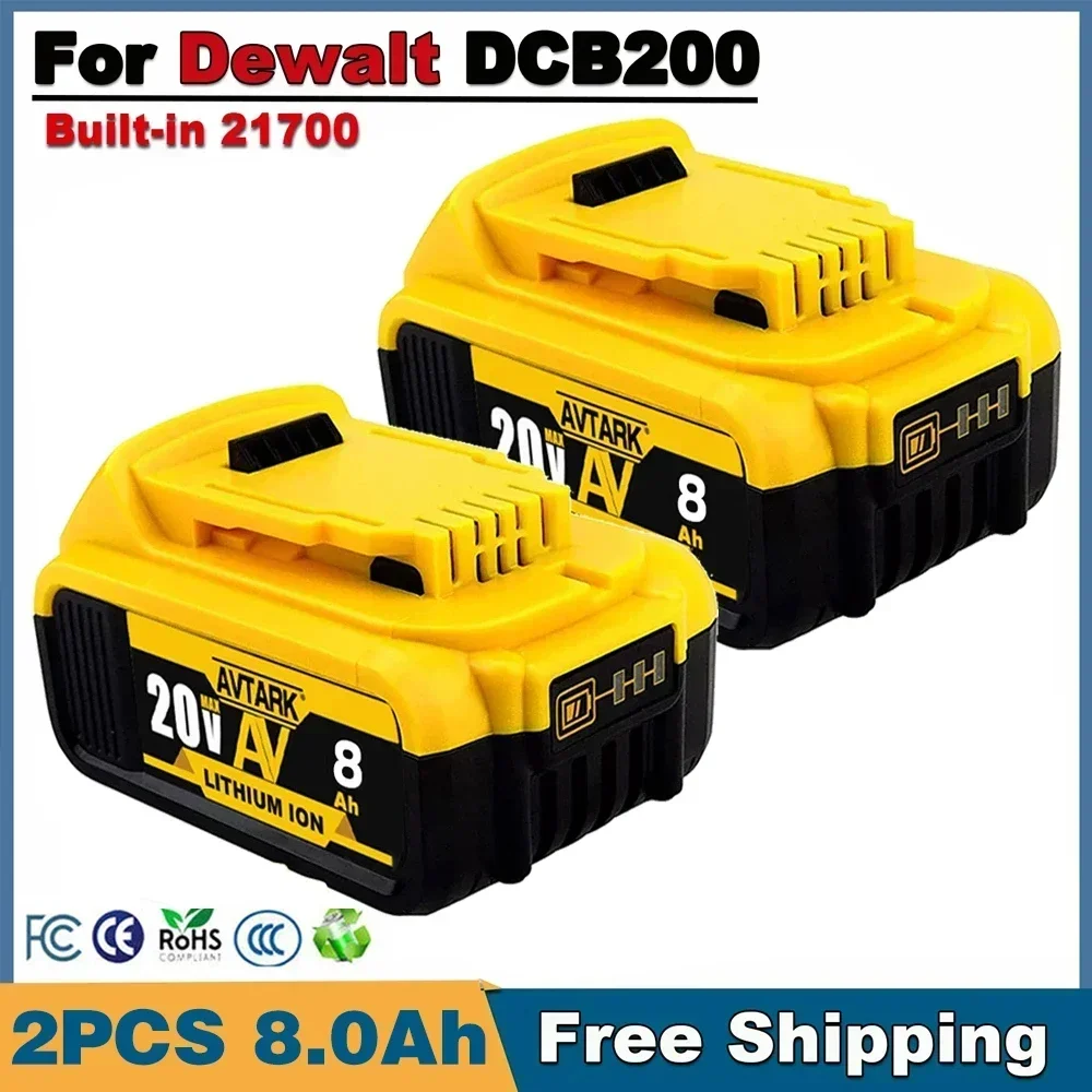 

Original DCB200 20V 8000mAh Lithium Replacement Battery For Dewalt 18V DCB184 DCB200 DCB182 DCB180 DCB181 DCB182 DCB201 DCB206