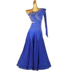 Fashion Single Sleeve Ballroom Dance Competition Dress Dancing Standard pratique Wear Women Slim Stage Performence Costume