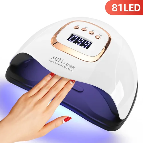 Lámpara LED UV de 380W para uñas, 81 LED, lámpara de secado de esmalte de uñas en Gel con detección de movimiento, lámpara de manicura de cabina profesional para uso doméstico