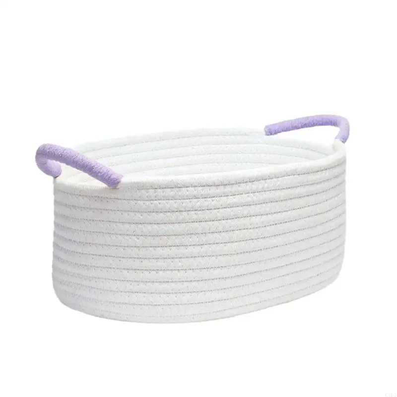 Soft Cotton Rope Basket for Toy Clothes Items Baby Room Desktop Sundries Storage Solution
