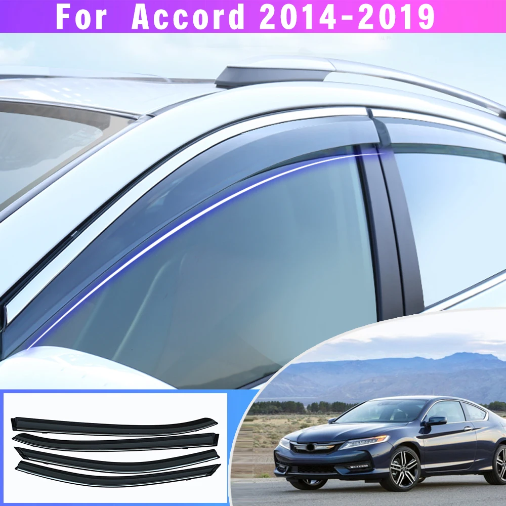 Weather Shield For Honda Accord 2014 2015 2016 2017 2018 2019 Window Sun Rain Visor Car Styling Auto Accessories Awnings