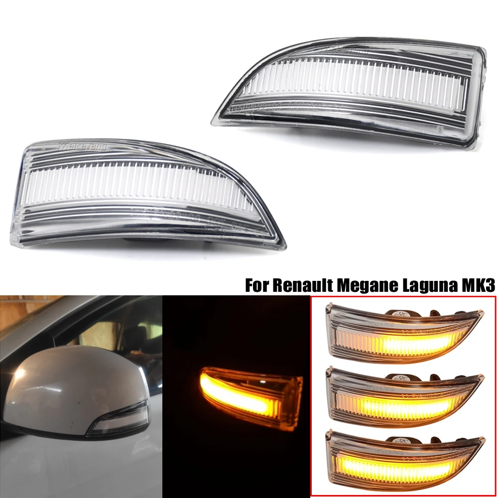 Dynamic Blinker Side Wing Mirror Turn Signal LED Light For Renault Megane MK3 Laguna III X91 Grand Scenic III Fluence Latitude