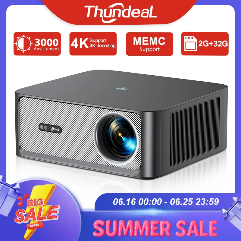 ThundeaL 3000Ansi 4K Full HD Projector TD98Pro 2G 32G Home Theater WiFi Android Portable Samrt TV Cinema TD98 Pro Beam Projector