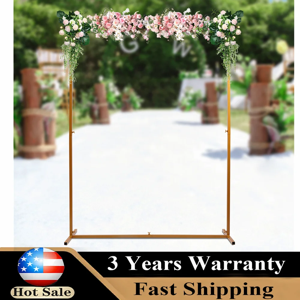 

Wedding Arch Stand with Bases Easy Assembly Square Garden Arch Metal Abor for Weddings Party Event Decoration