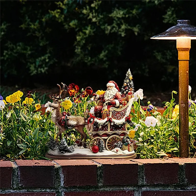 -A14E حديقة أكريليك حصص عيد الميلاد 2D الاكريليك ساحة الفن ديكور الرنة حصص عطلة الحديقة ديكور للأسوار المشهد