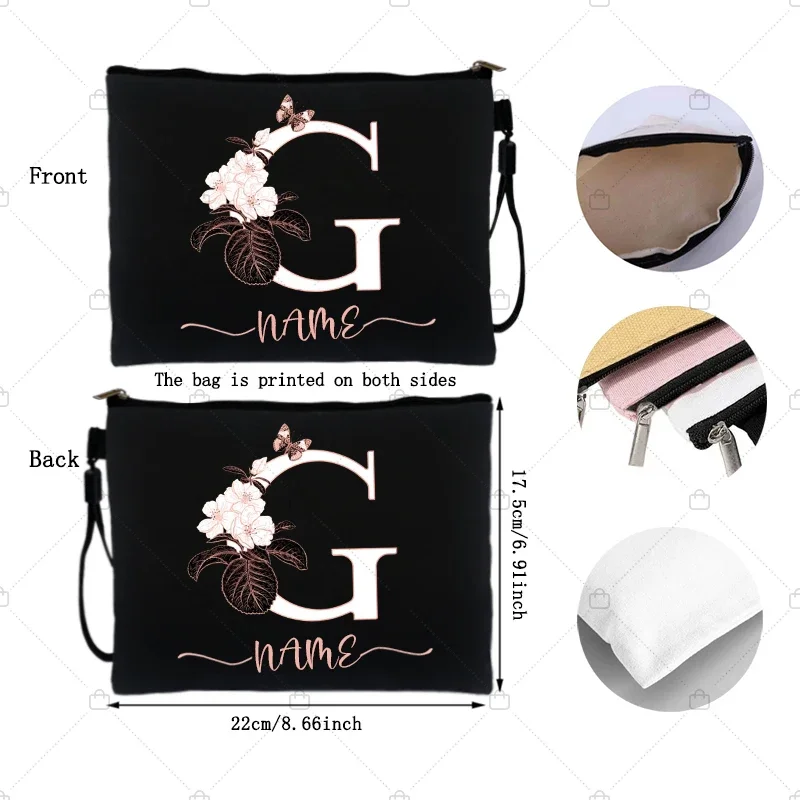 Letter Personalized Name Gifts Custom Logo Text Makeup Bag Party Lipstick  Cosmetic Bags Women\'s Outdoor Travel Toiletry Pouchs