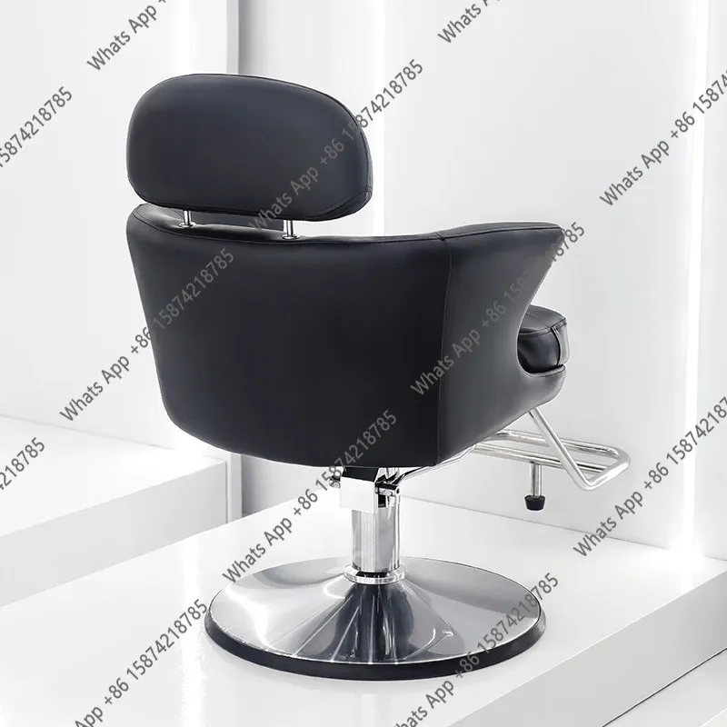 Df Stainless Steel Armrest Barber Chair Fashion Hair Salon Beauty Chair Hair Salon Special Liftable Rotating Hair Cutting Chair