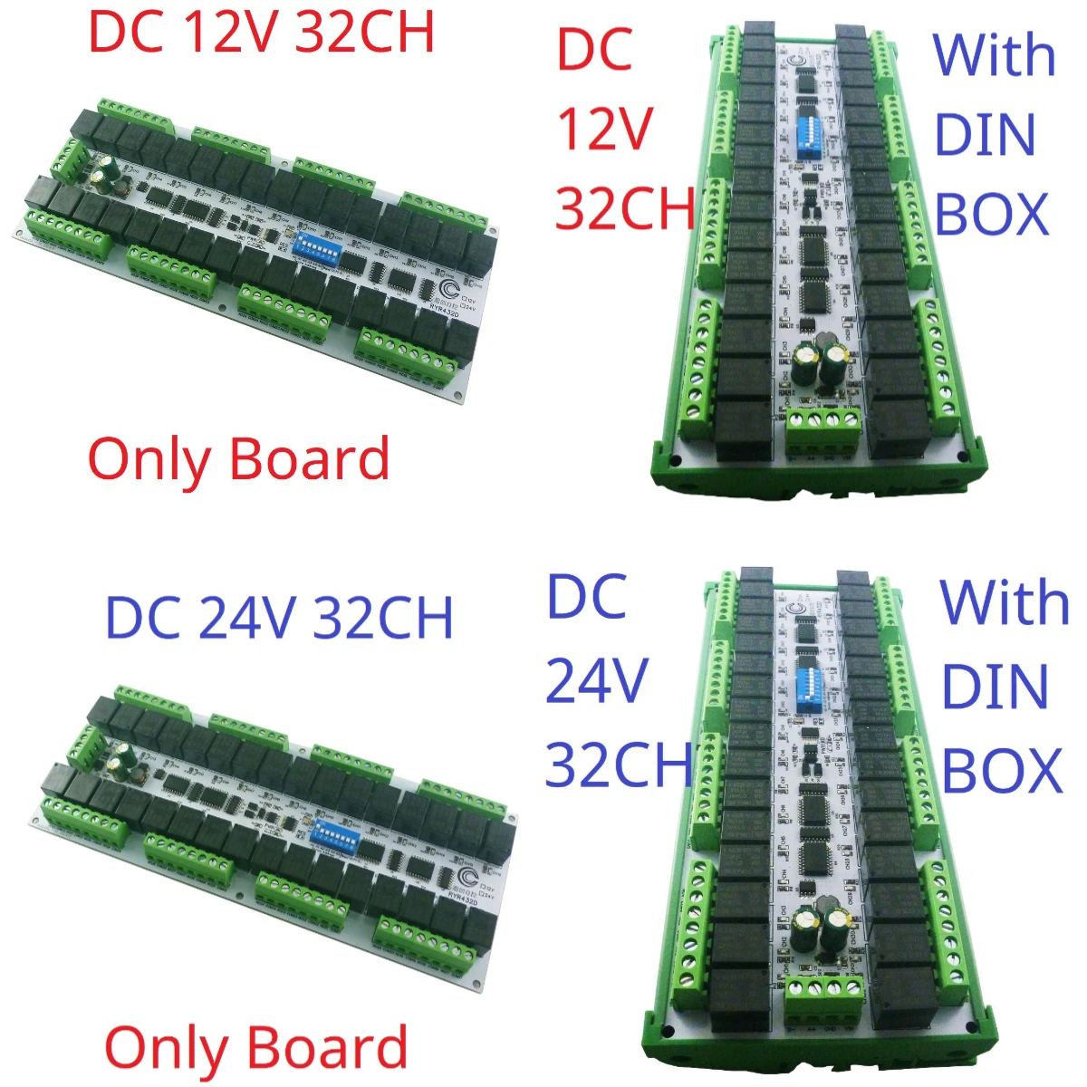 

Easy to Install DC 12V 24V 20A 32CH RS485 Relay Module Multifunction Modbus RTU Switch PLC Remote IO Board