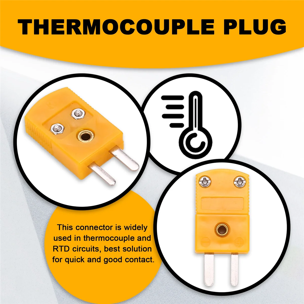 

Новые 3C-5 шт. RTD-схемы типа K, датчик температуры, вилки термопары, желтые