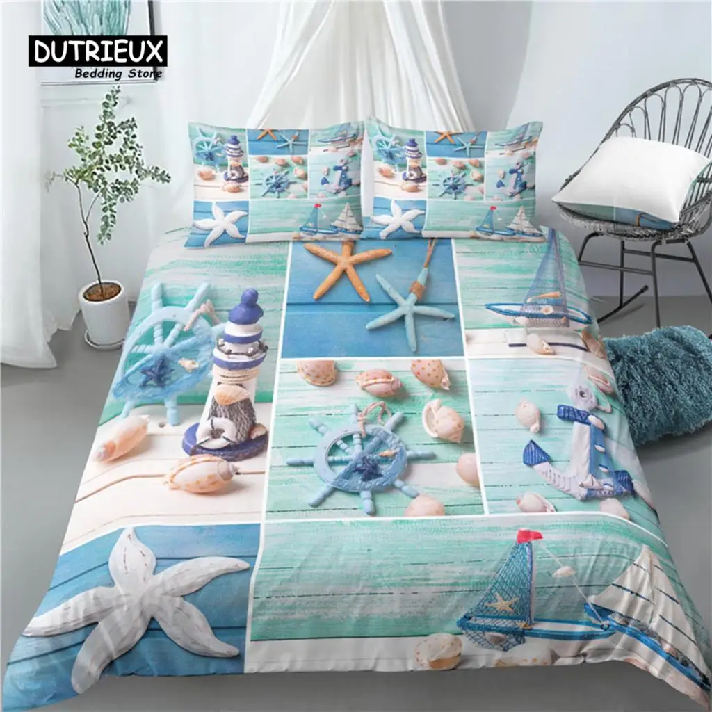 

Home Living Luxury 3D Beach Theme Print 2/3Pcs Comfortable Duvet Cover PillowCase Bedding Sets Queen and King AU/EU/US Size