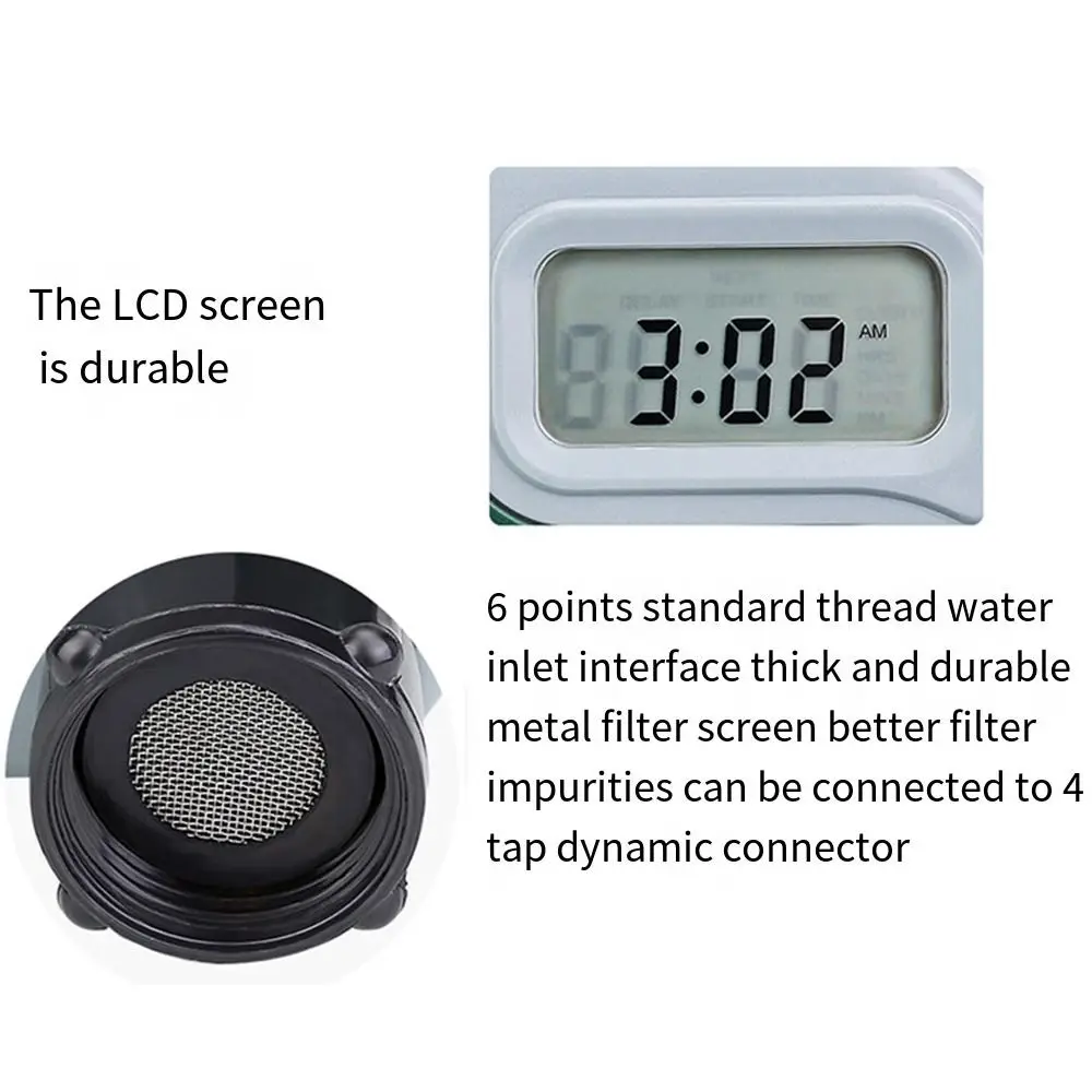 Automatic Timer Irrigation Controller Digital Display Electronic Programmable Hose Timer Weatherproof Multifunctional