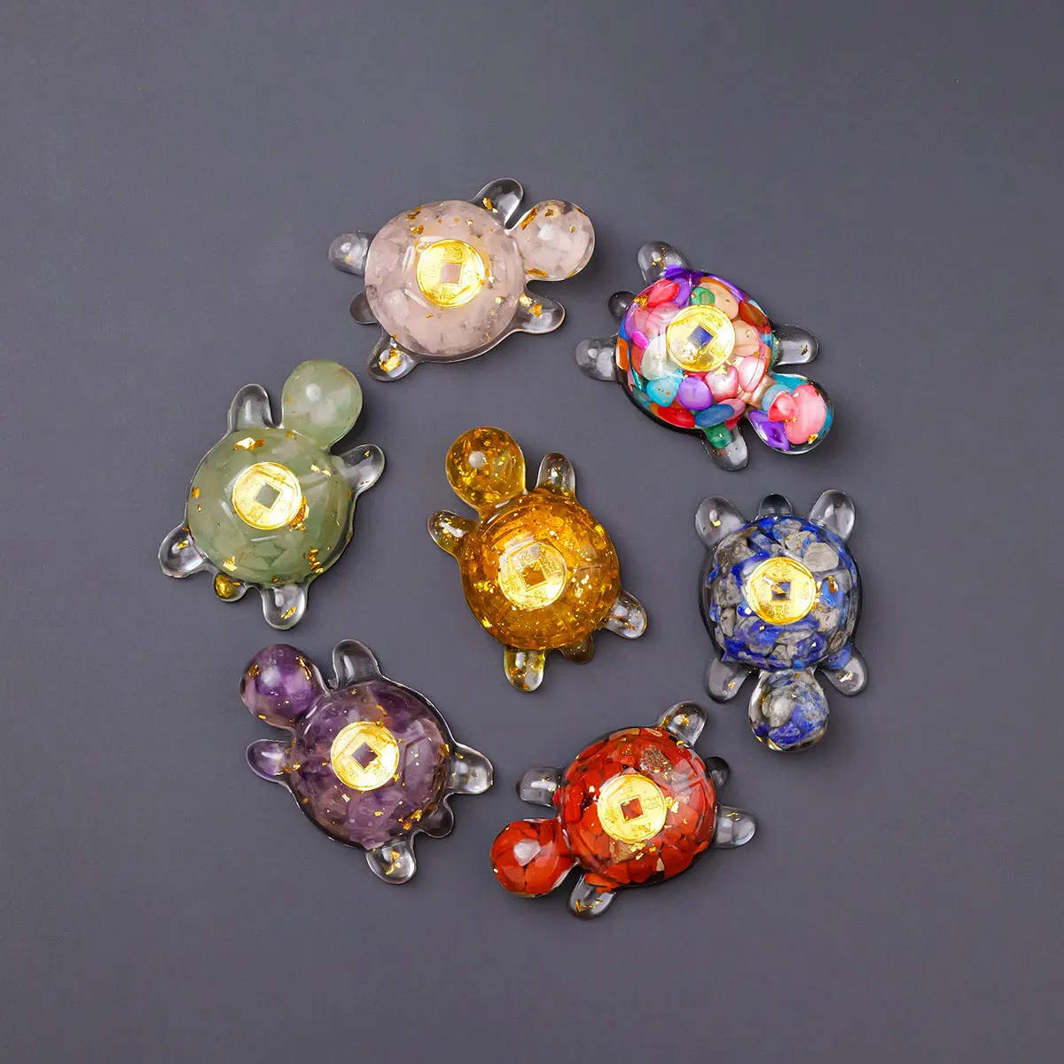 1pc Natürliche Kristall Tropf Kleber Kies Schildkröte Kühlschrank Magnet Harz Handwerk Geld Schildkröte Hause Dekoration Ornamente