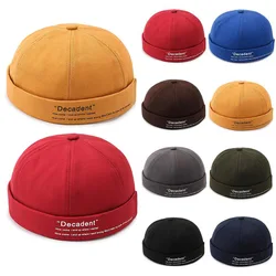 New Men Docker Cap Beanie Hats Retro Skullcap Men Women Spring Landlord Hat Streetwear Hip Hop Brimless Hat Cotton Bonnet Hats