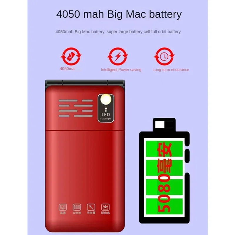 2023 New Big Push Button Flip Mobile Phone 2.4