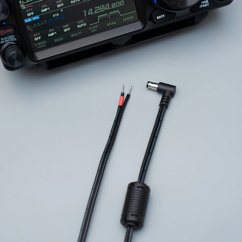 Kabel zasilający WINDCAMP FTX-1F DC z rdzeniem ferrytowym, przewód miedziany wielożyłowy AWG18, długość 90 cm, czarny — zdjęcie produktu 3