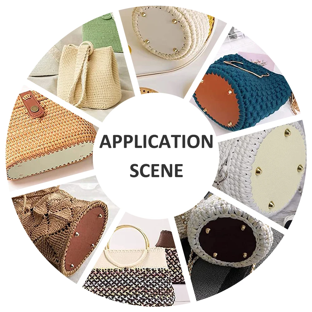 1 قطعة DIY الحياكة بولي Leather حقيبة جلدية أسفل الملحقات Temaplate ، دائرة و البيضاوي أسفل قالب الاستنسل ، DIY بها بنفسك الكروشيه نسج المواد أداة #6