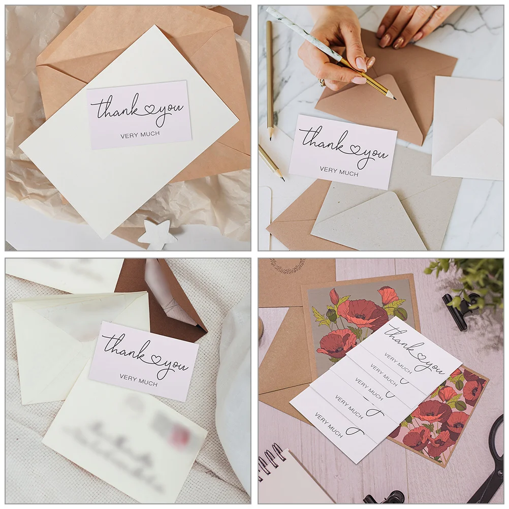 100 Pcs Thank You Card Note Cards Business Gift Packing Thanks Decor for Wedding