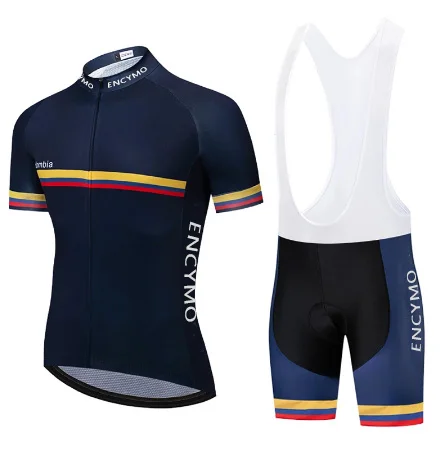 New Team Black Colombia Cycling Jersey Customized Road Mountain Race Top ENCYMO Ciclismo  Mens  