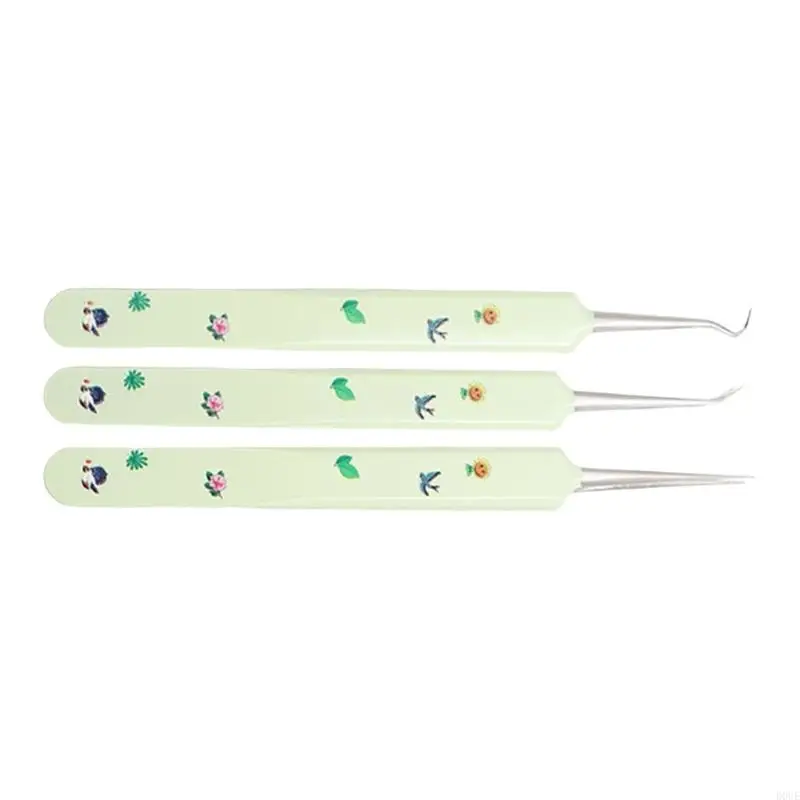 D0Ue 3 PCS Tiptes tête noire retrait d'acné Extracteur tête noire Tweezers pour routine quotidienne soins