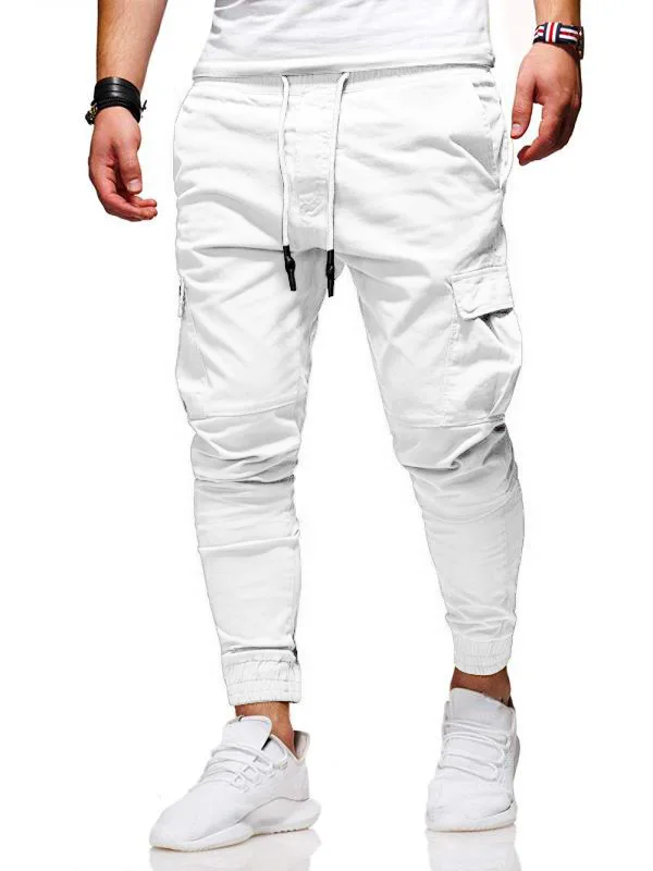 กางเกงผู้ชาย 8 สีตัวเลือก Harem กางเกงดินสอฤดูใบไม้ร่วงฤดูใบไม้ผลิชาย Lace Up Drawstring กระเป๋ากางเกง BSD-8815