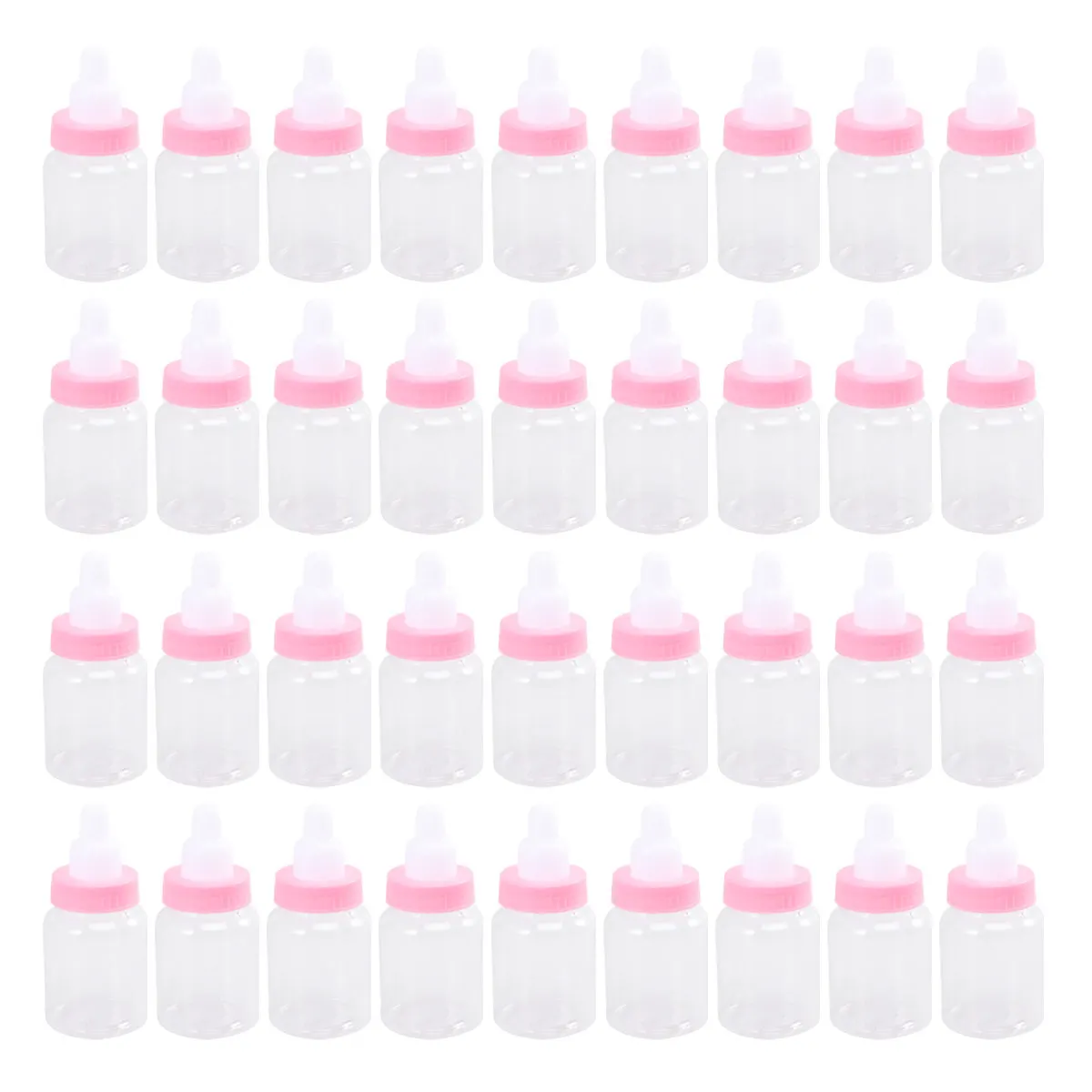 36Pcs Pink Plastic Candy Boxes Mini Bottle Design Party Favor Boxes for Baby Shower Birthday Celebration Candy Storage Holders