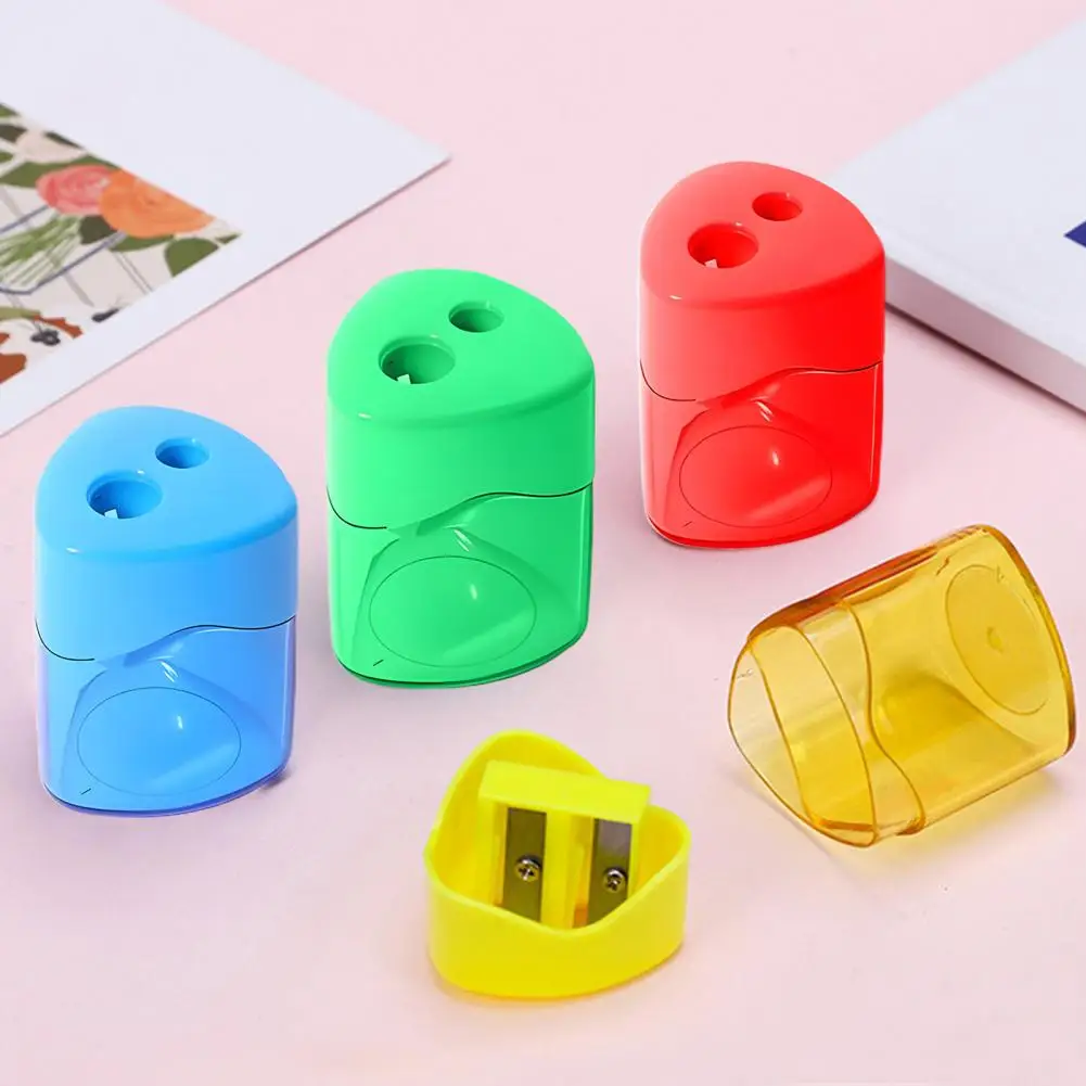 簡単にきれいな鉛筆削り デュアルホール鉛筆削り 子供用 学生用 4パック ポータブル鉛筆削りセット 学校用 子供用