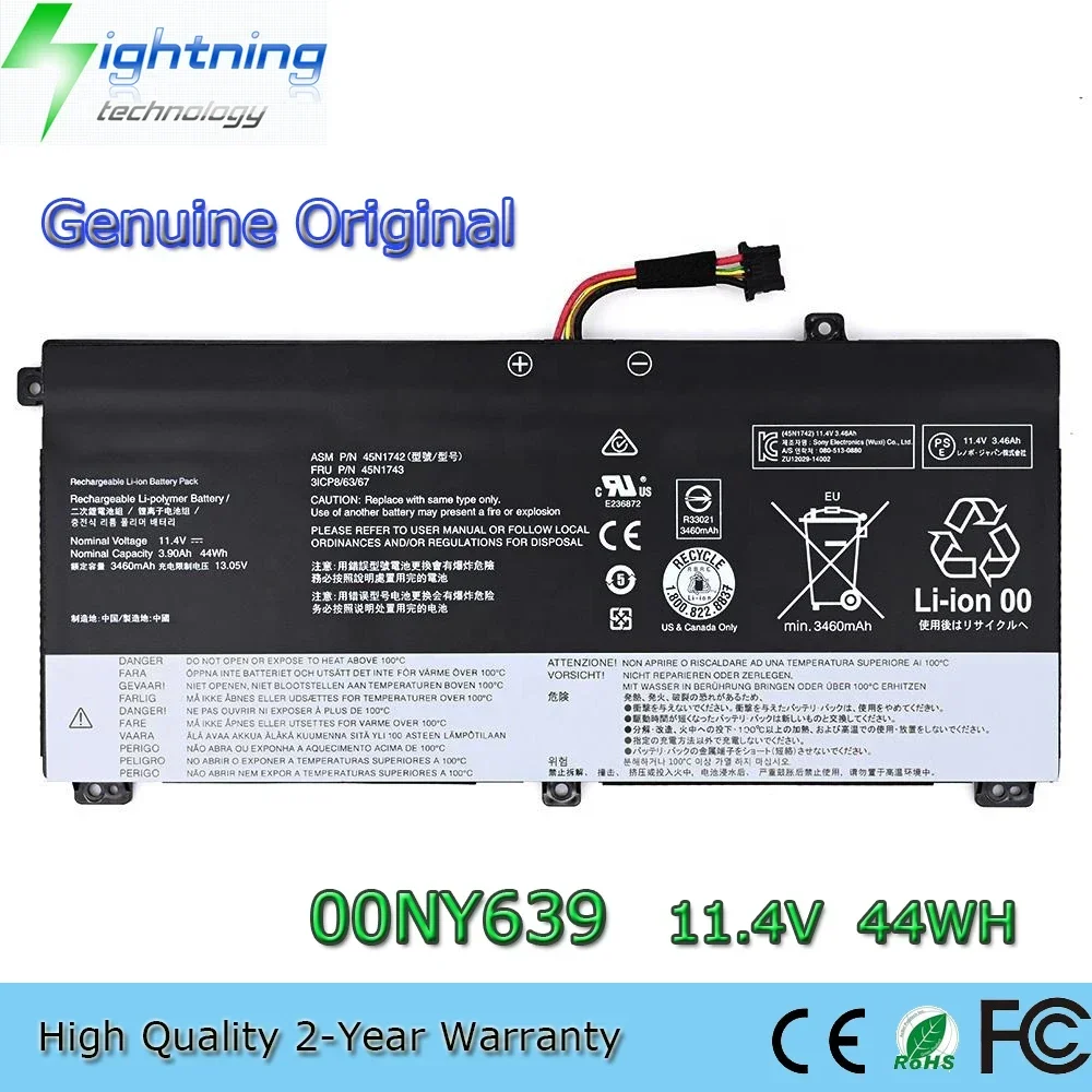 New Original 00NY639 11.4V 44Wh Laptop Battery for Lenovo Thinkpad W550 W550s T550 T550s T560 P50S Series SB10K12721 etc.