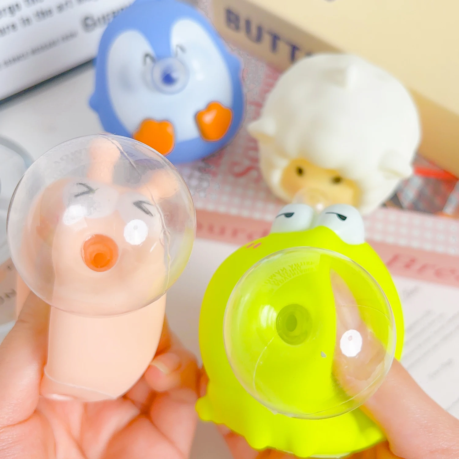 Animal Dolls Spit Bubbles Finger Pinch Toys Children Adults Sensory Relaxation Squeeze Educational Toys Christmas Birthday Gifts