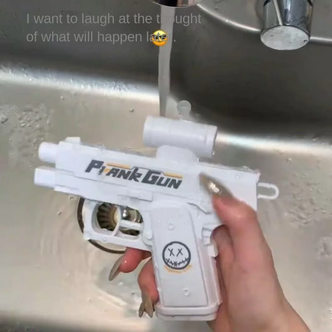 Mischievous Water Gun Toy Handheld Manual Two-Way Water Gun Prank Water gun Toy Trick  Double Directional Water Spray Mini Gun