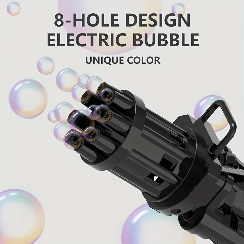 Mini juguete de máquina de burbujas, formación automática de burbujas, formación de burbujas de 8 orificios, formación de burbujas densas. (Excluyendo agua de burbujas)