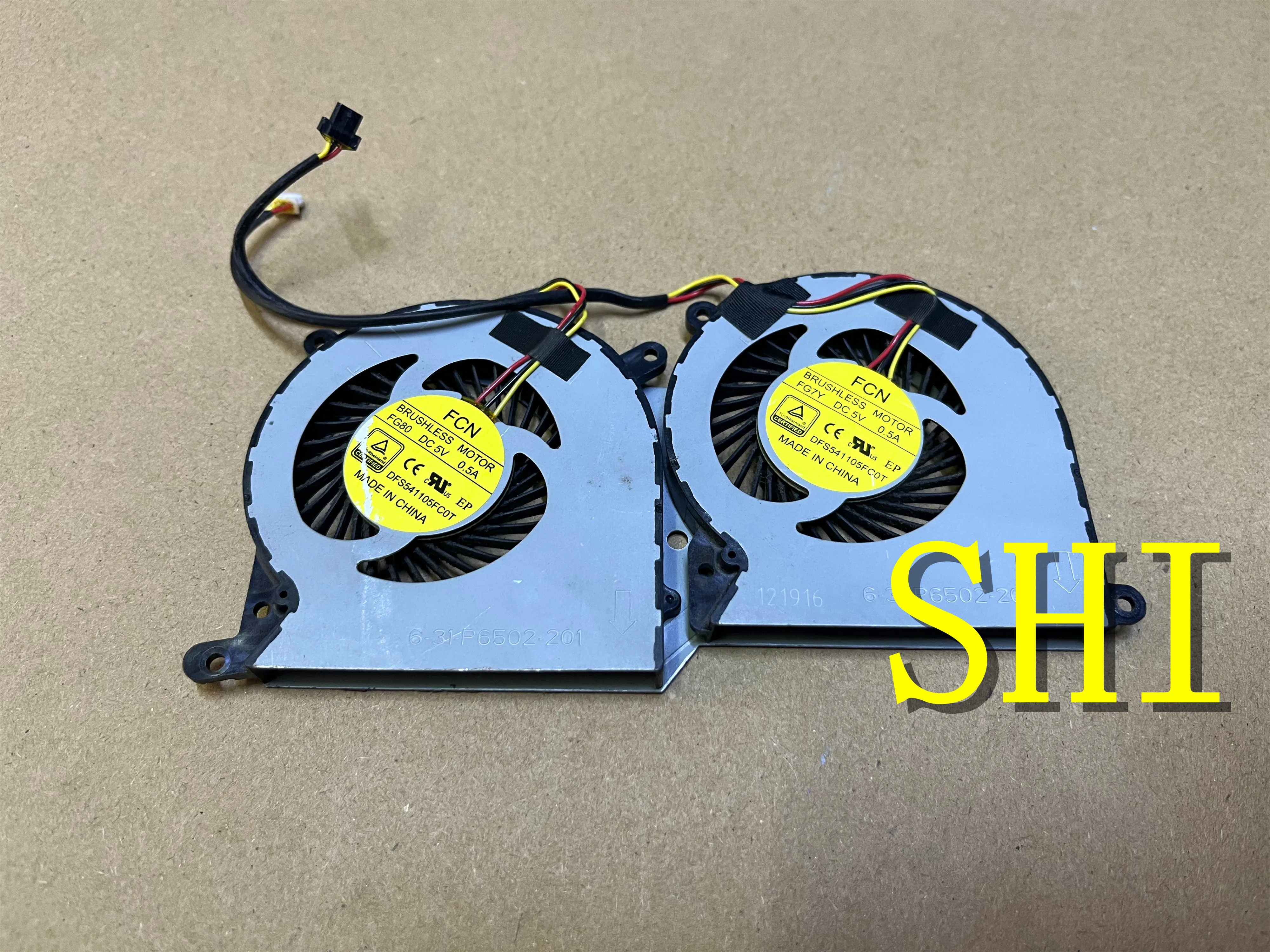 6-31-P6502-201 FOR used Original Laptop GPU Cooling Fan For FCN BRUSHLESS MOTOR FG80 FG7Y P6502 DFS541105FC0T 5V 0.5A 3Pin